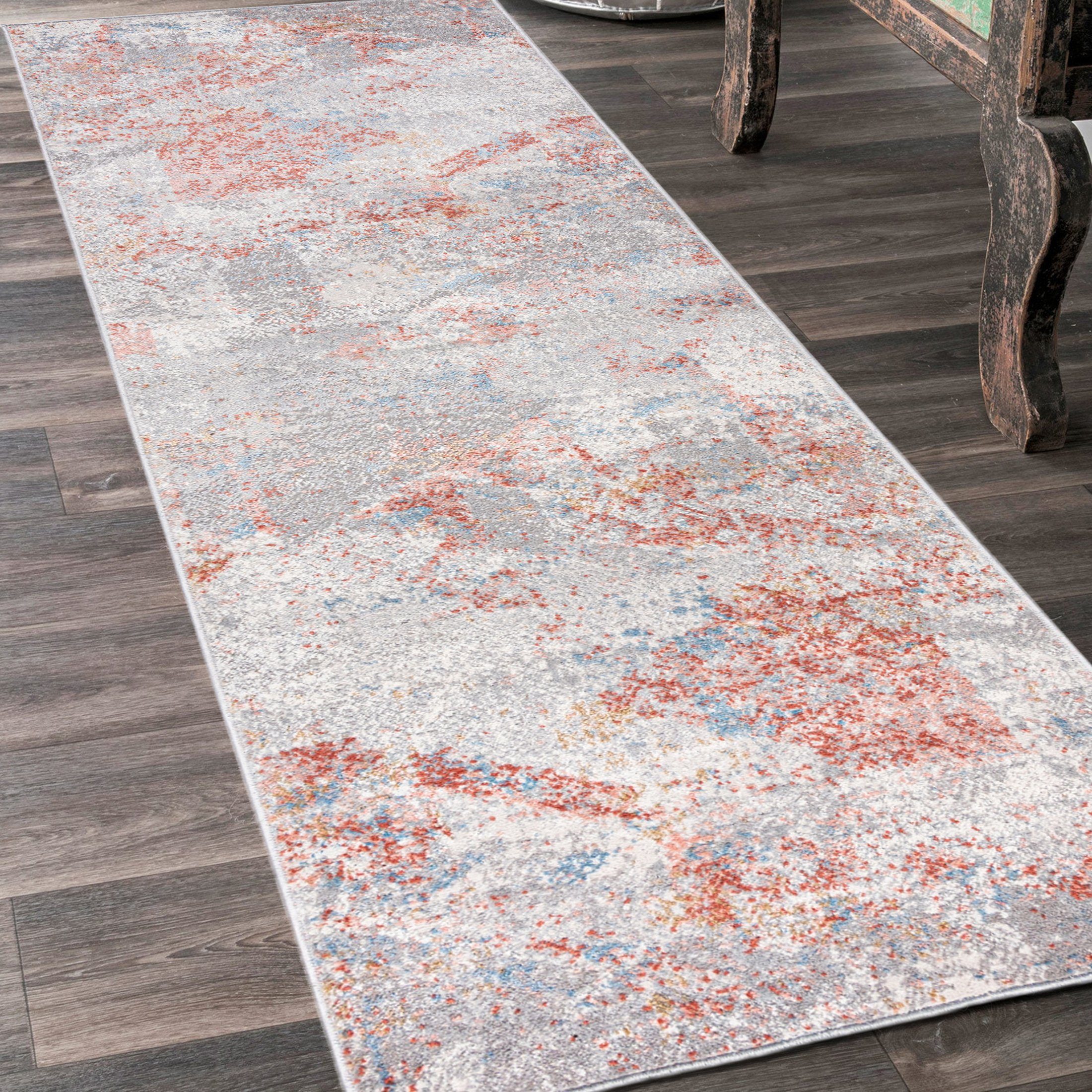 Läufer Läufer FlurLäufer Modern für Vorzimmer Schlafzimmer - Abstrakt Muster, Mazovia, 80 x 100 cm, Kurzflor, Meterware