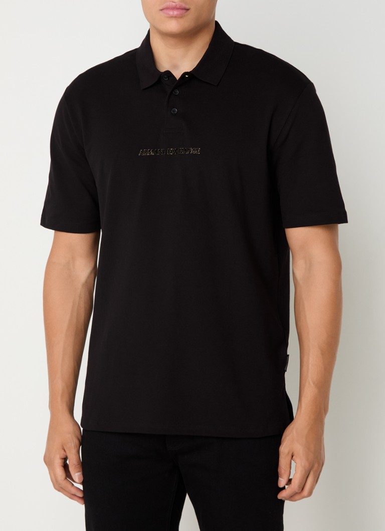 Polo Armani Exchange a vestibilità classica in piqué di cotone con logo