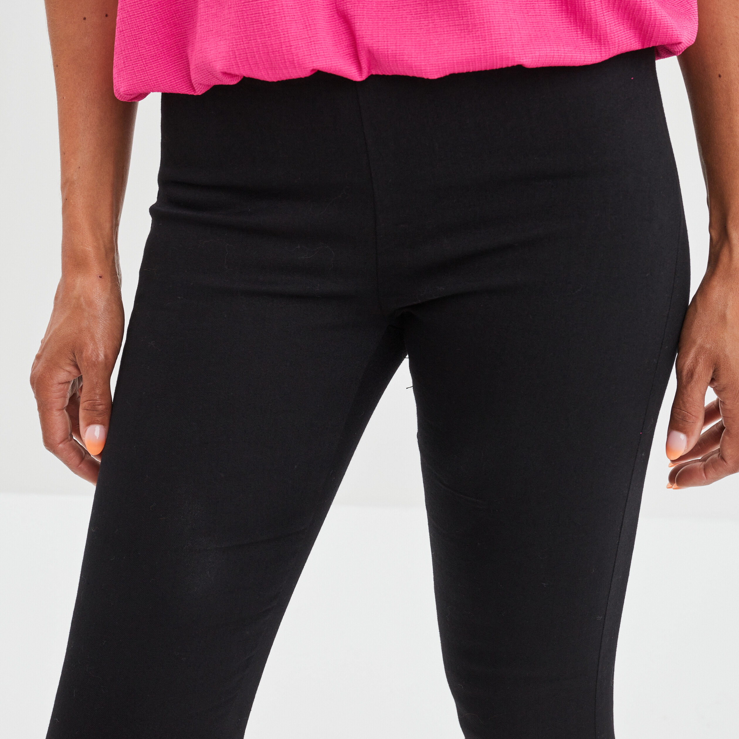 Jegging slim taille haute denim noir femme | La Halle