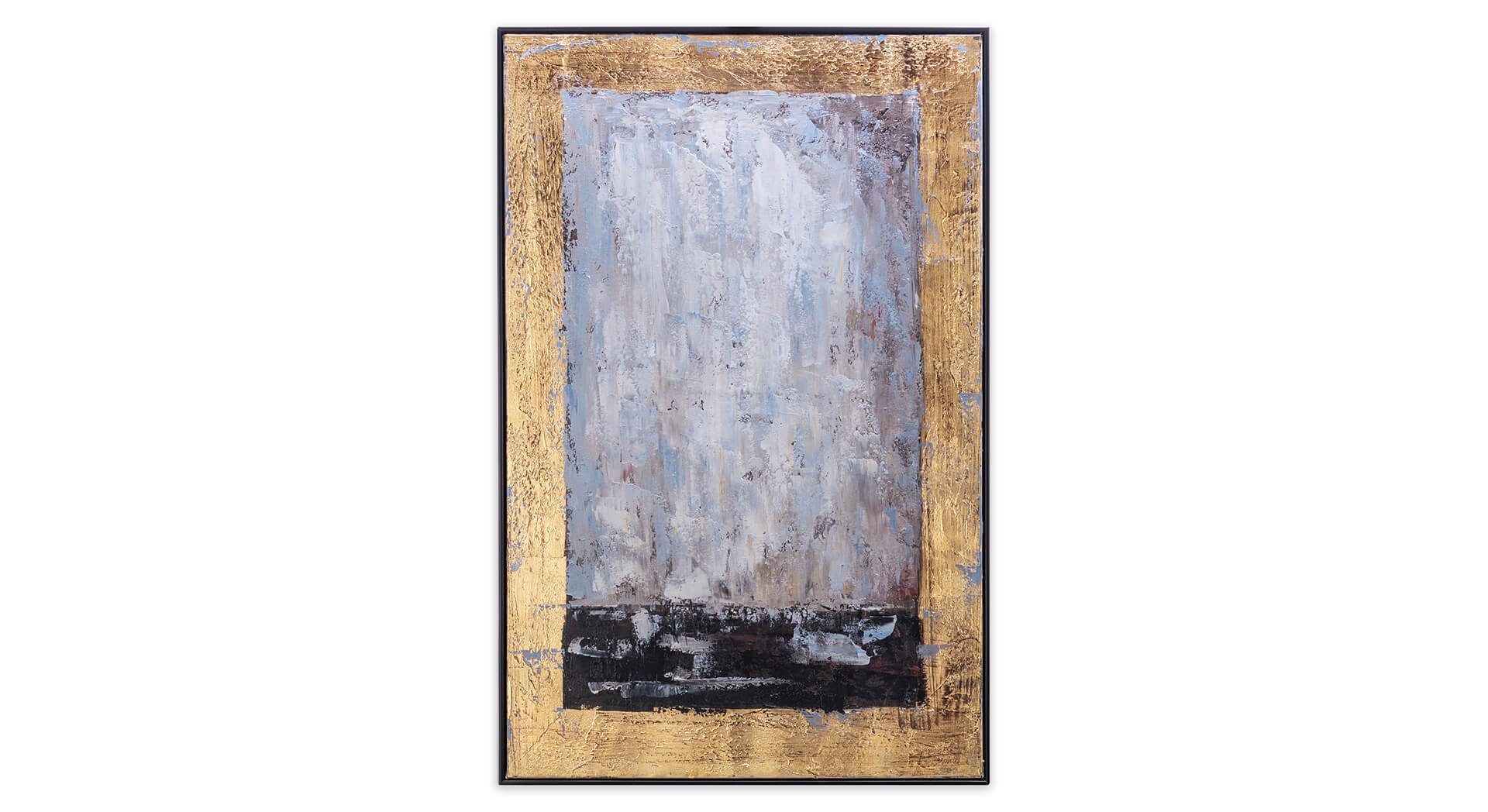 KUNSTLOFT Gemälde Goldene Aura 60x90 cm, Leinwandbild 100% HANDGEMALT Wandbild Wohnzimmer