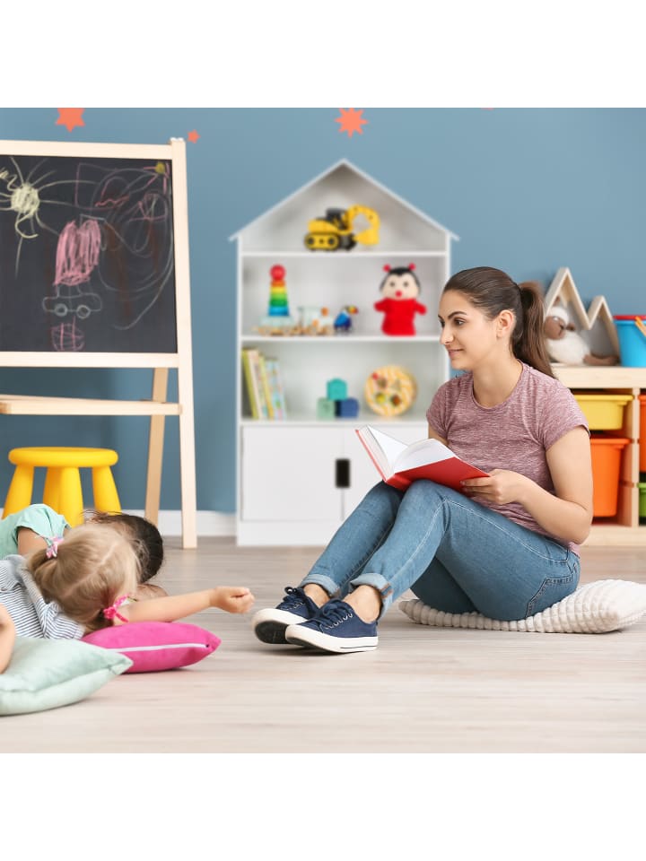 relaxdays Kinderregal in Weiß/ Grau - (B)68 x (H)115 x (T)28 cm günstig kaufen onesize