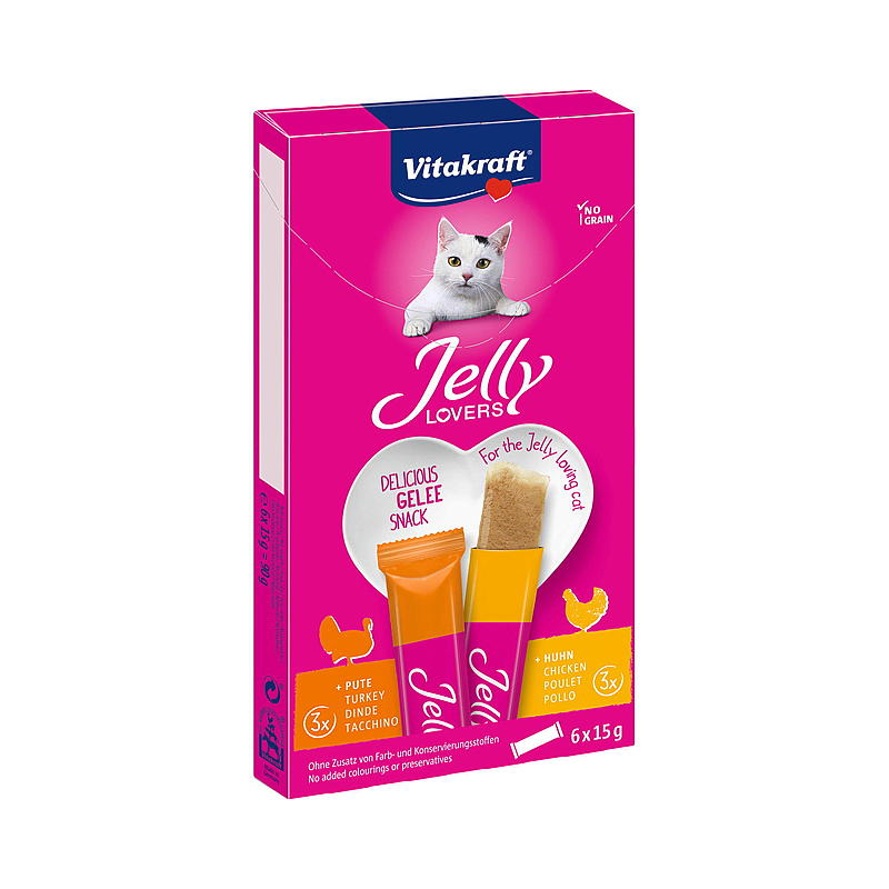 Vitakraft Kattesnacks 6x15 g kylling/kalkun Jelly lovers