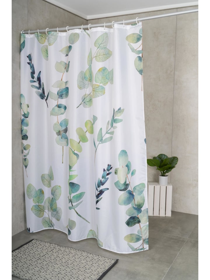 RIDDER Duschvorhang Textil Eukalyptus grün 180x200 cm günstig kaufen onesize