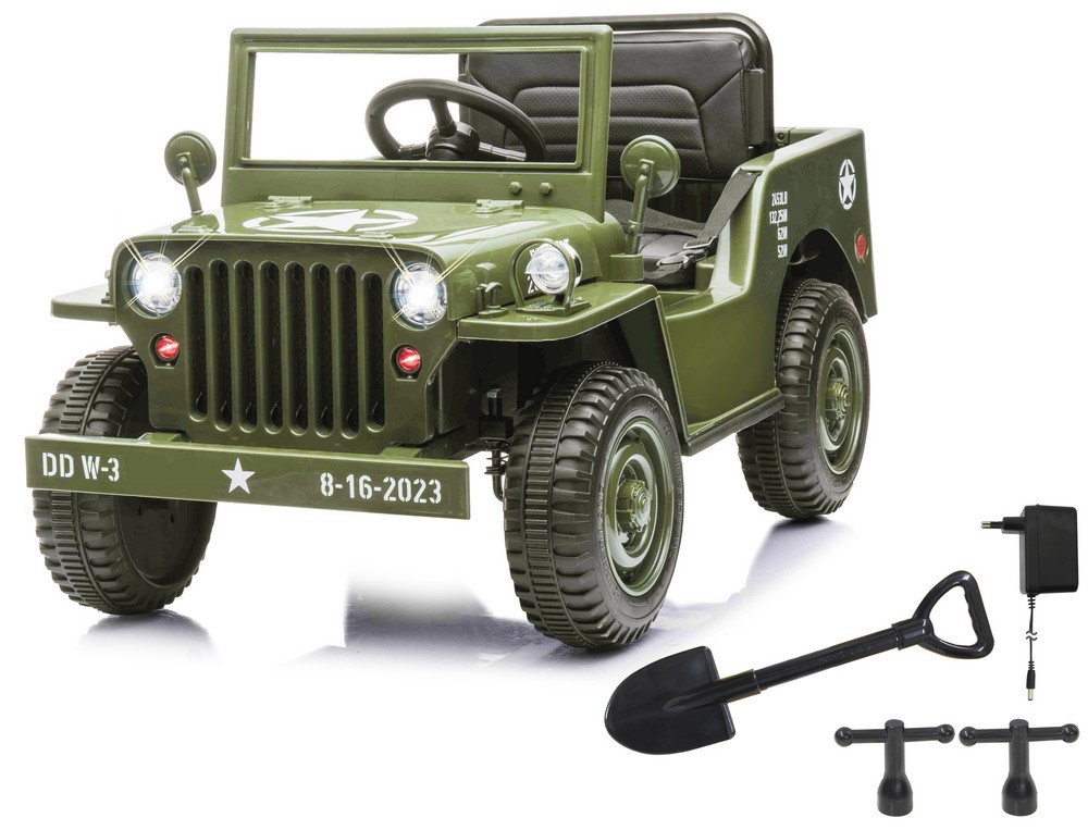 Jamara e.K. JAMARA-461815-Ride-on Jeep Willys MB Army grün 12V
