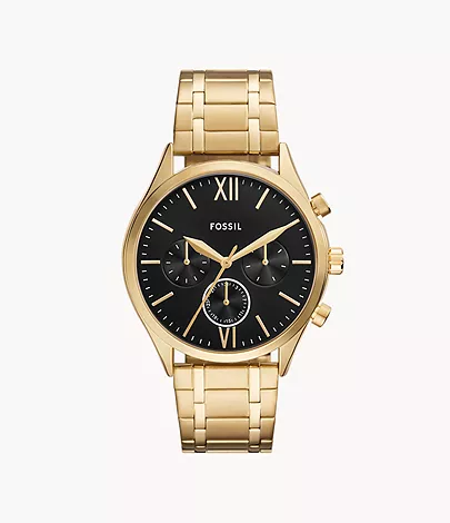 Fossil Outlet Uhr Fenmore Multifunktionswerk Edelstahl goldfarben