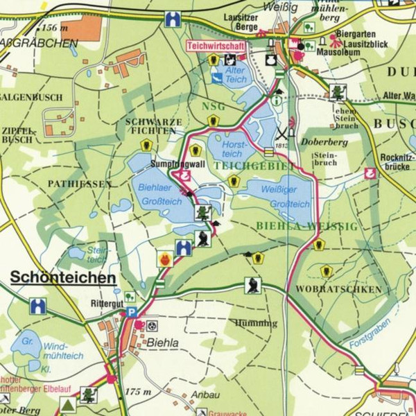 Oberlausitzer Heide- und Teichlandschaft Blatt 01 KRABAT-Region, Kamenz, Hoyerswerda 1 : 50 000 - Wanderkarte