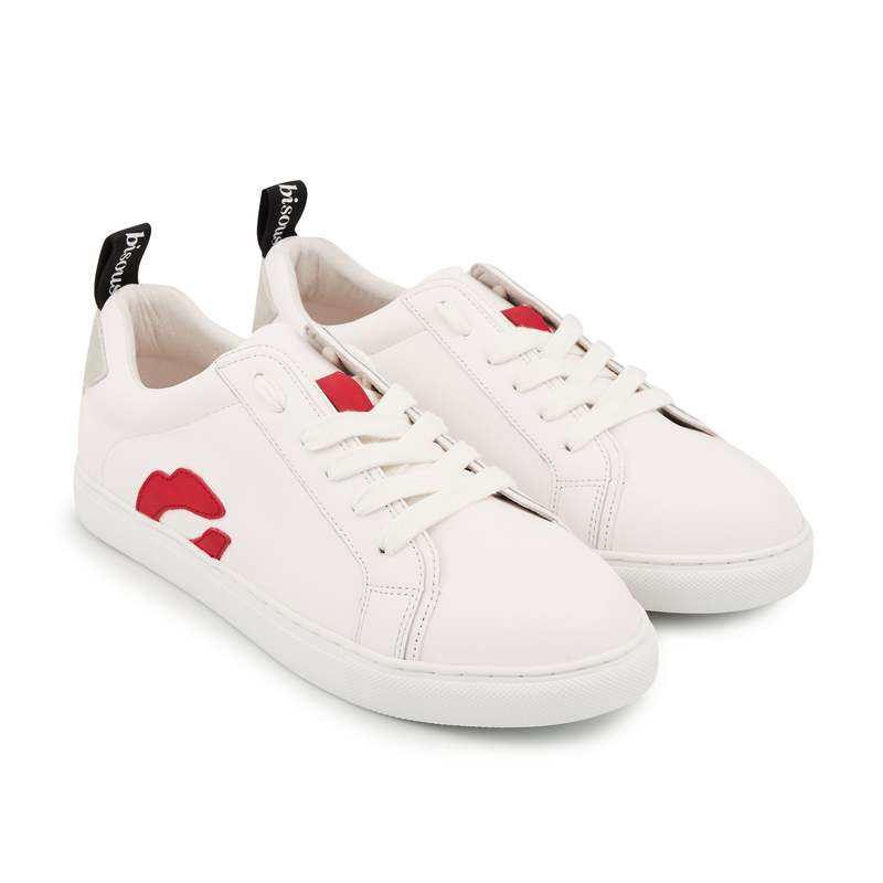 Baskets en cuir Betty rouge