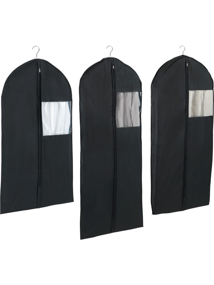 Wenko Kleidersack Deep Black 3-teiliges Set, Kleidersack Mod. Deep Black 3-teiliges Set in Schwarz günstig kaufen onesize