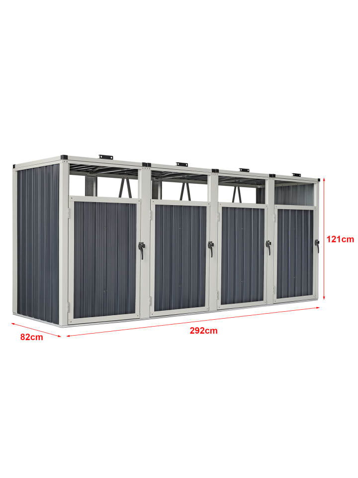 pro.tec Mülltonnenbox Tarbek für 4 Tonnen in Anthrazit (B)292cm günstig kaufen onesize