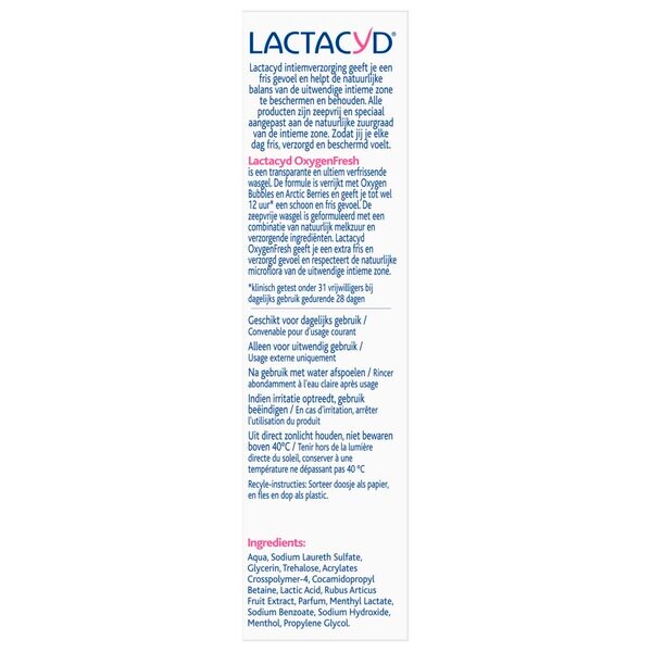 Lactacyd Oxygen Fresh umývací gél 200ml - Intímna starostlivosť