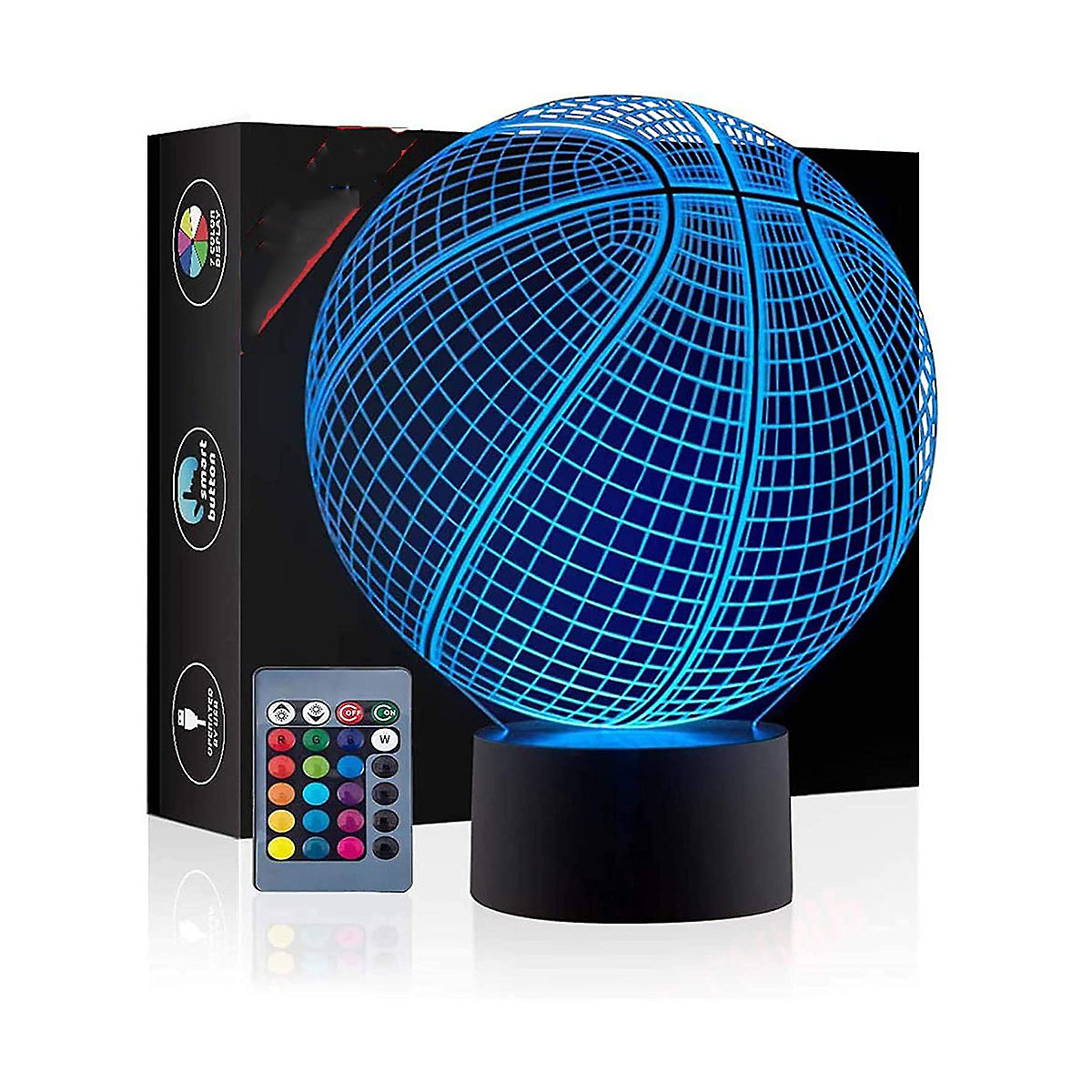 Fußball 3D Illusion Lampe mit 16 Farben Nachtlichter für Kinder