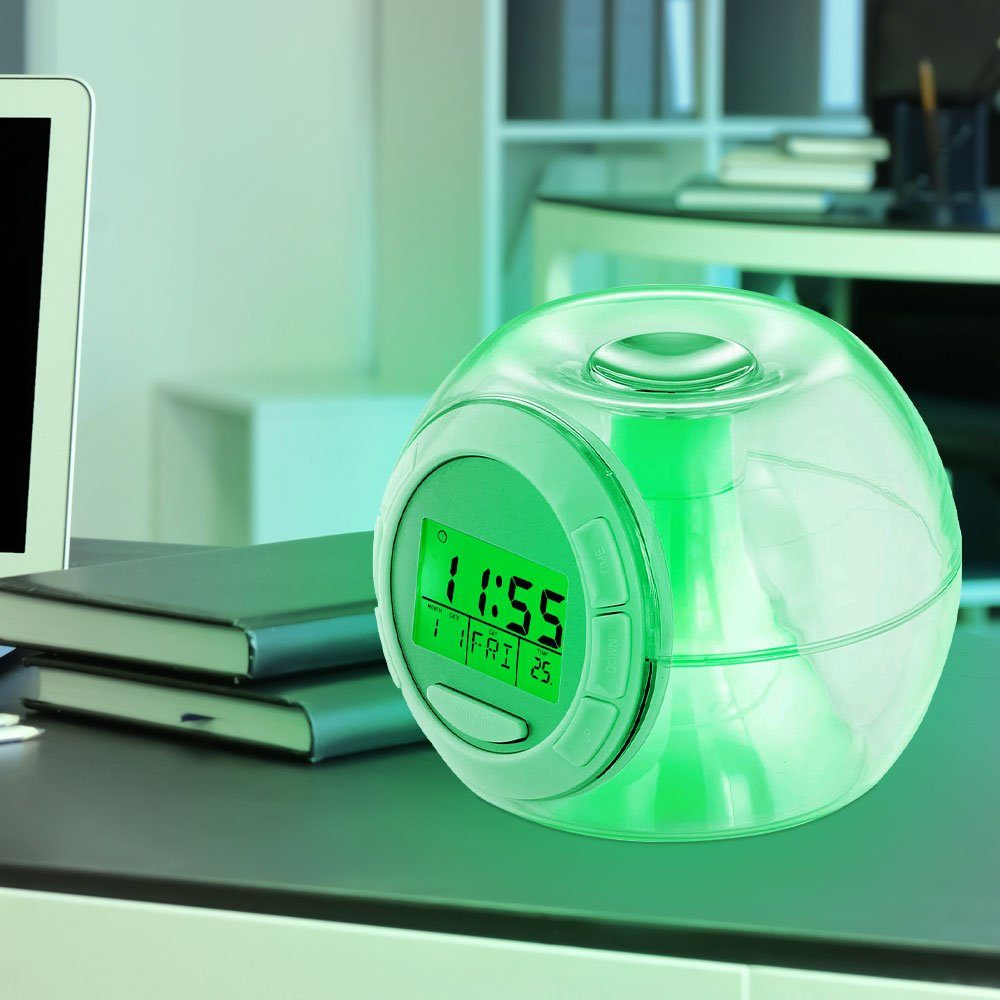 EGLO Radio (Eleganter LED Wecker Nacht Tisch RGB Uhr Farbwechsel Natur Töne Eglo)