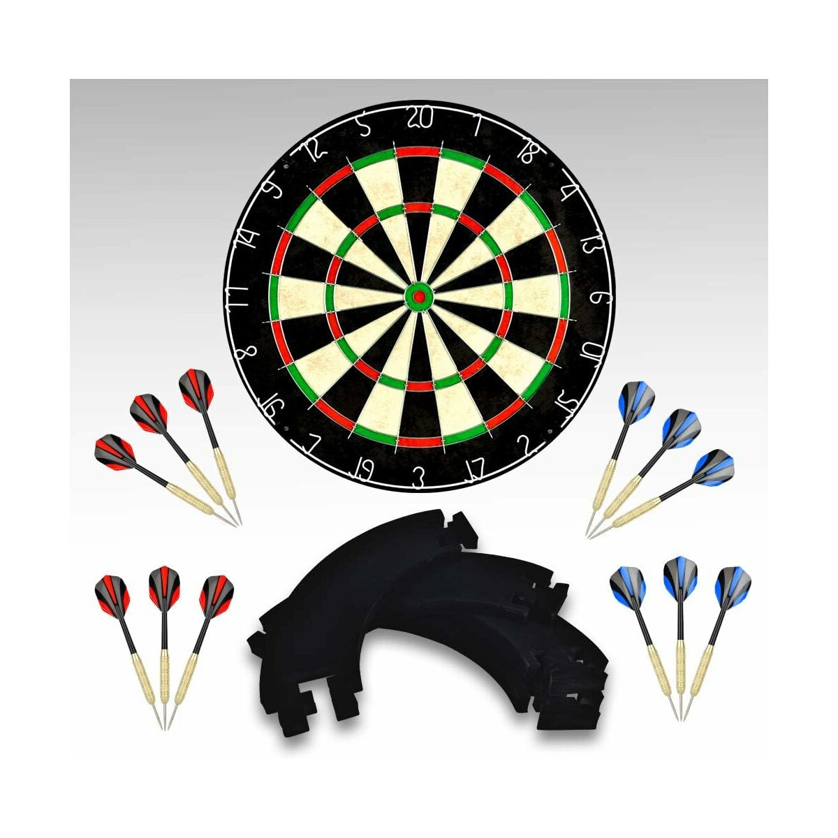 COFI 1453 Sisal/Borsten-Dartscheibe mit Stapelfreiem Bullseye, 18 g Stahlspitzen-Dartset