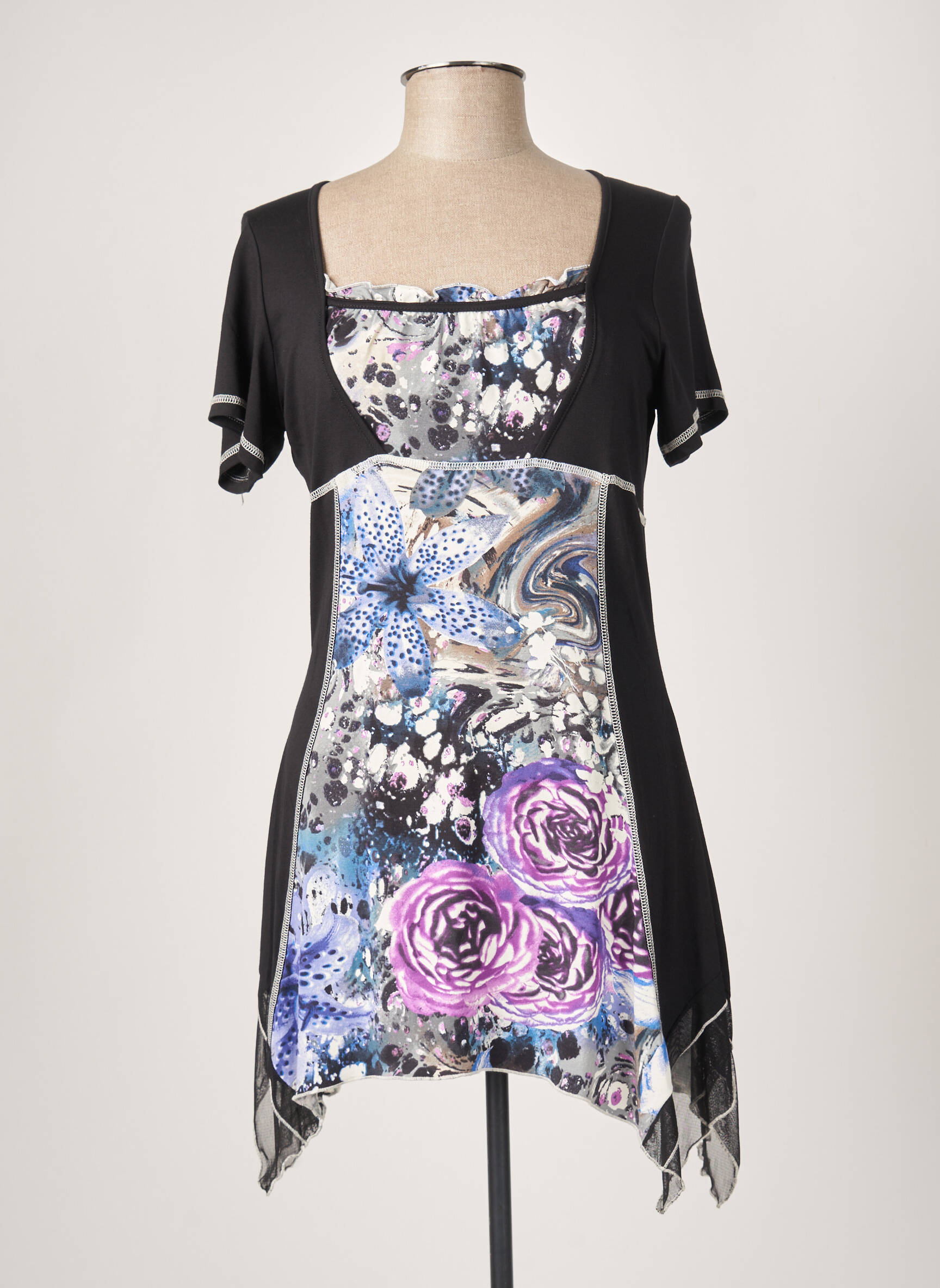 Carla D Angeli Tuniquemanchecourte Femme couleur noir