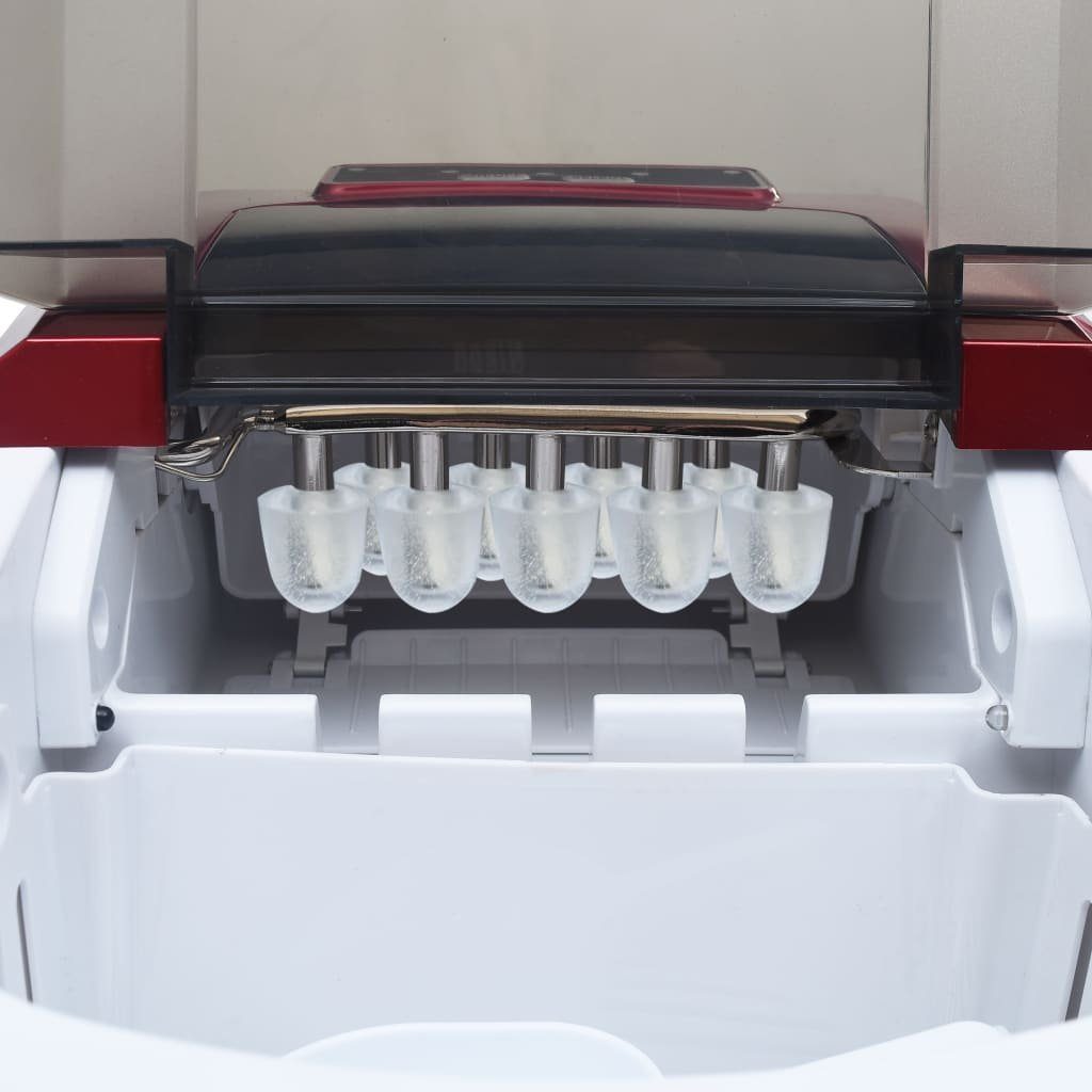 vidaXL Eiswürfelmaschine Eiswürfelbereiter Rot 2,4 L 15 kg / 24 h