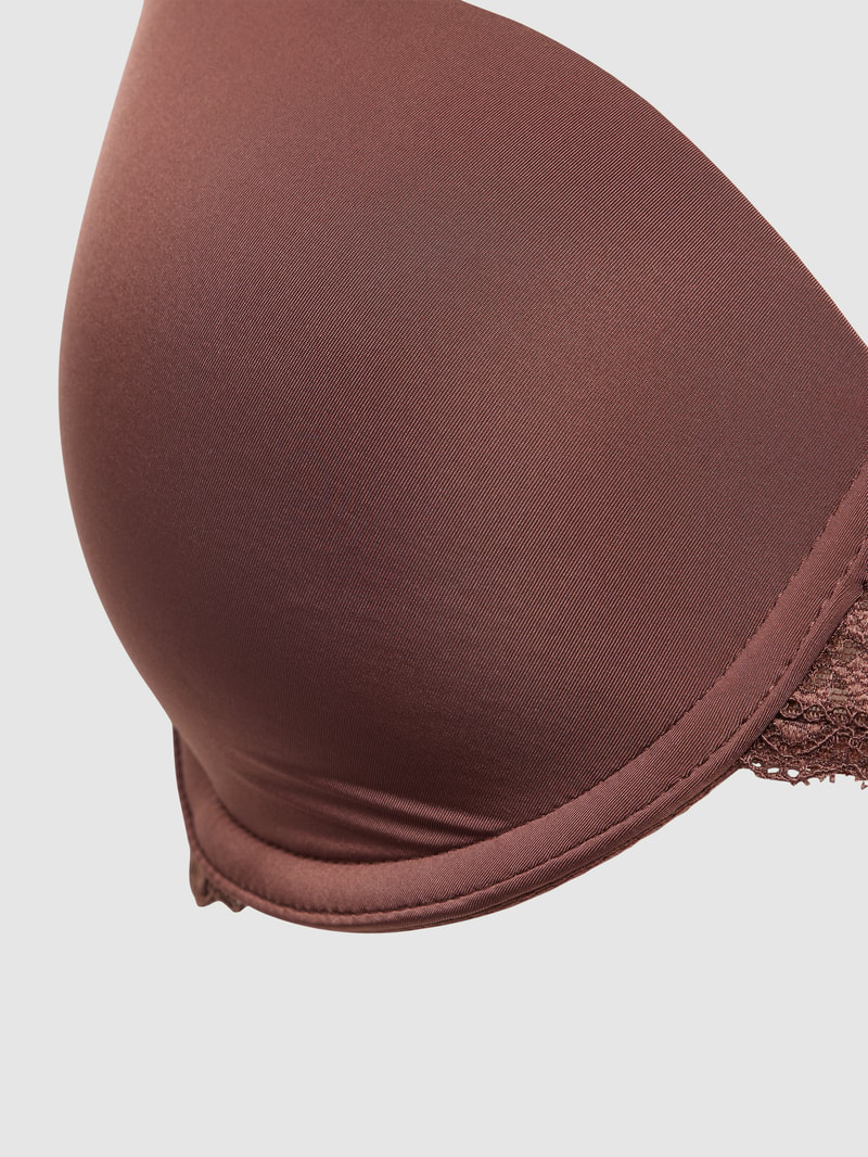 Schalen-BH mit Spitzenbesatz Modell 'FLIRTY' in dunkelbraun
