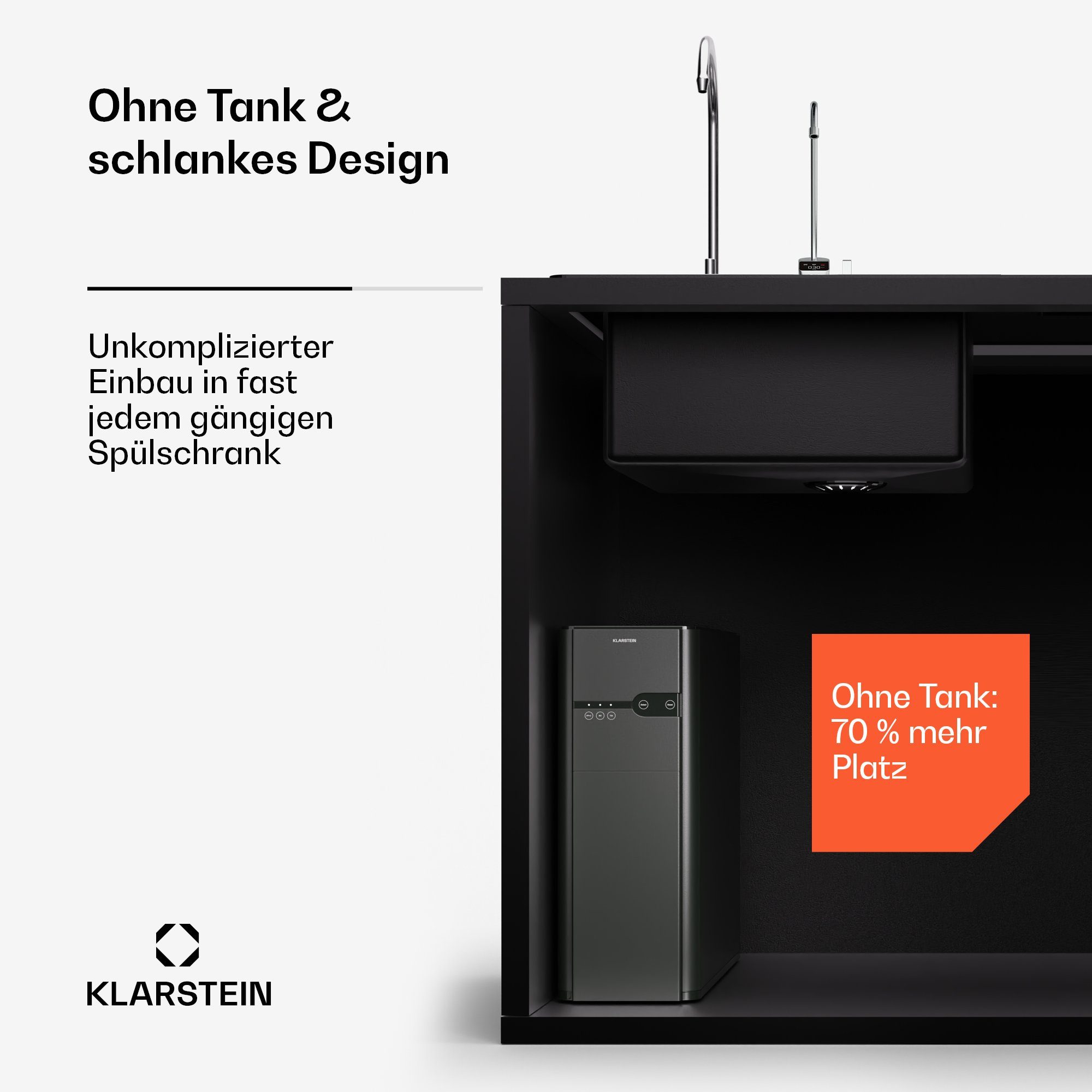 Klarstein Wasserfilter PureFina 600 Wasserfiltersystem, Zubehör für PureFina 600, RO-Filter Wasserfilter maschine Wasserhahn Home Office