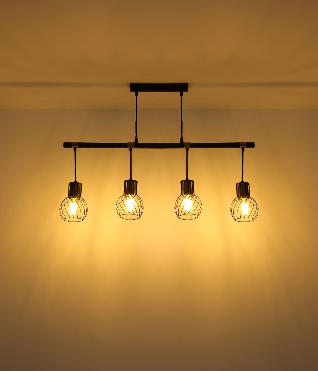 Globo Lighting - ARGUSTO - Hängeleuchte Metall schwarz matt, 4x E27