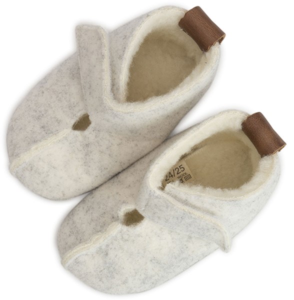 OmaKing ~ Kinder Hausschuh Wollfilz ~ White
