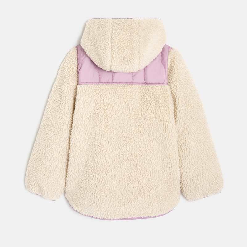 Veste sherpa fille zippée à capuche blanc Catimini