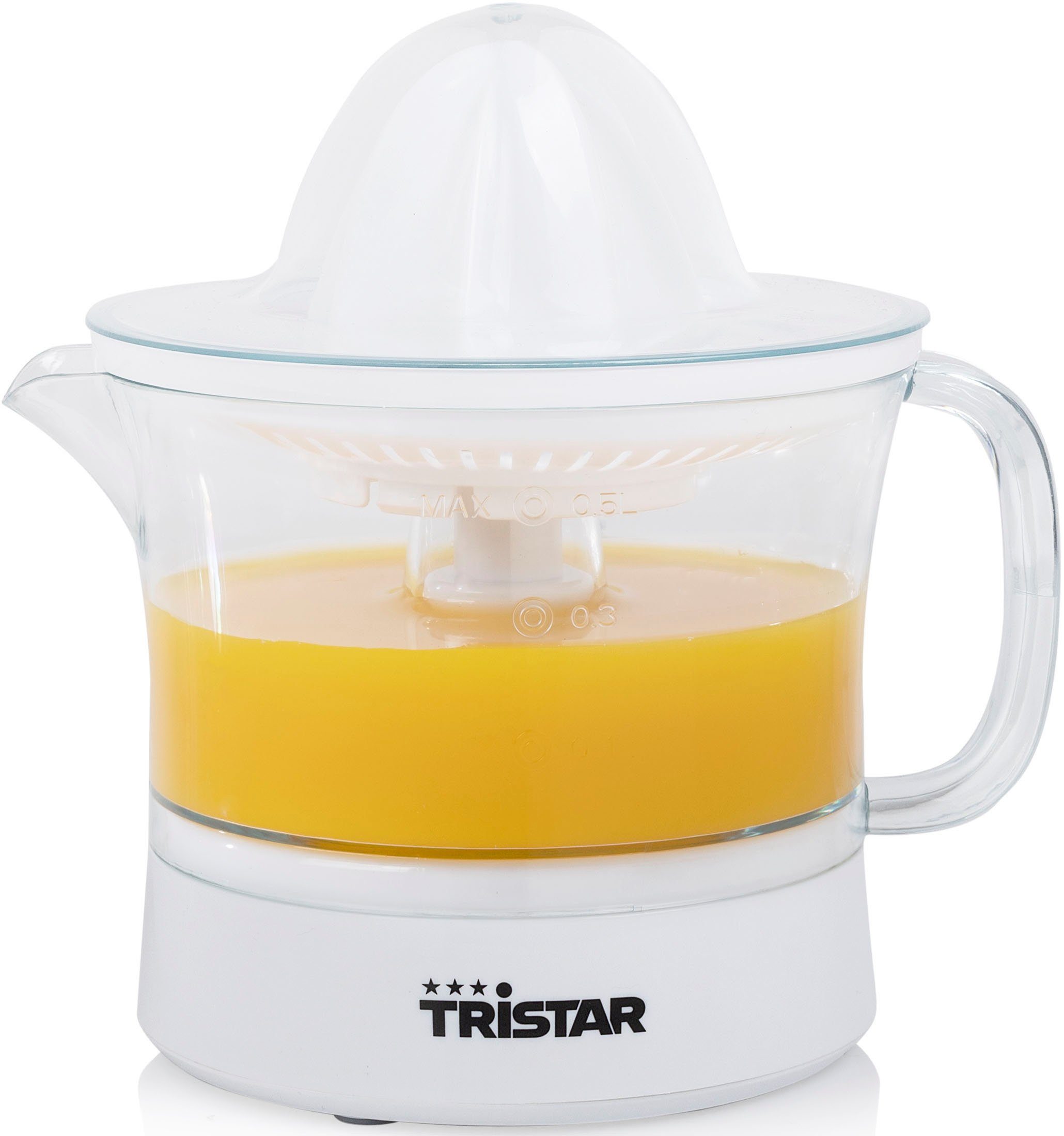 Tristar Zitruspresse CP-3005, 25 W, 0,5 Liter Inhalt, 2 Presskegel-Größen für jede Citrusfrucht, 25 Watt