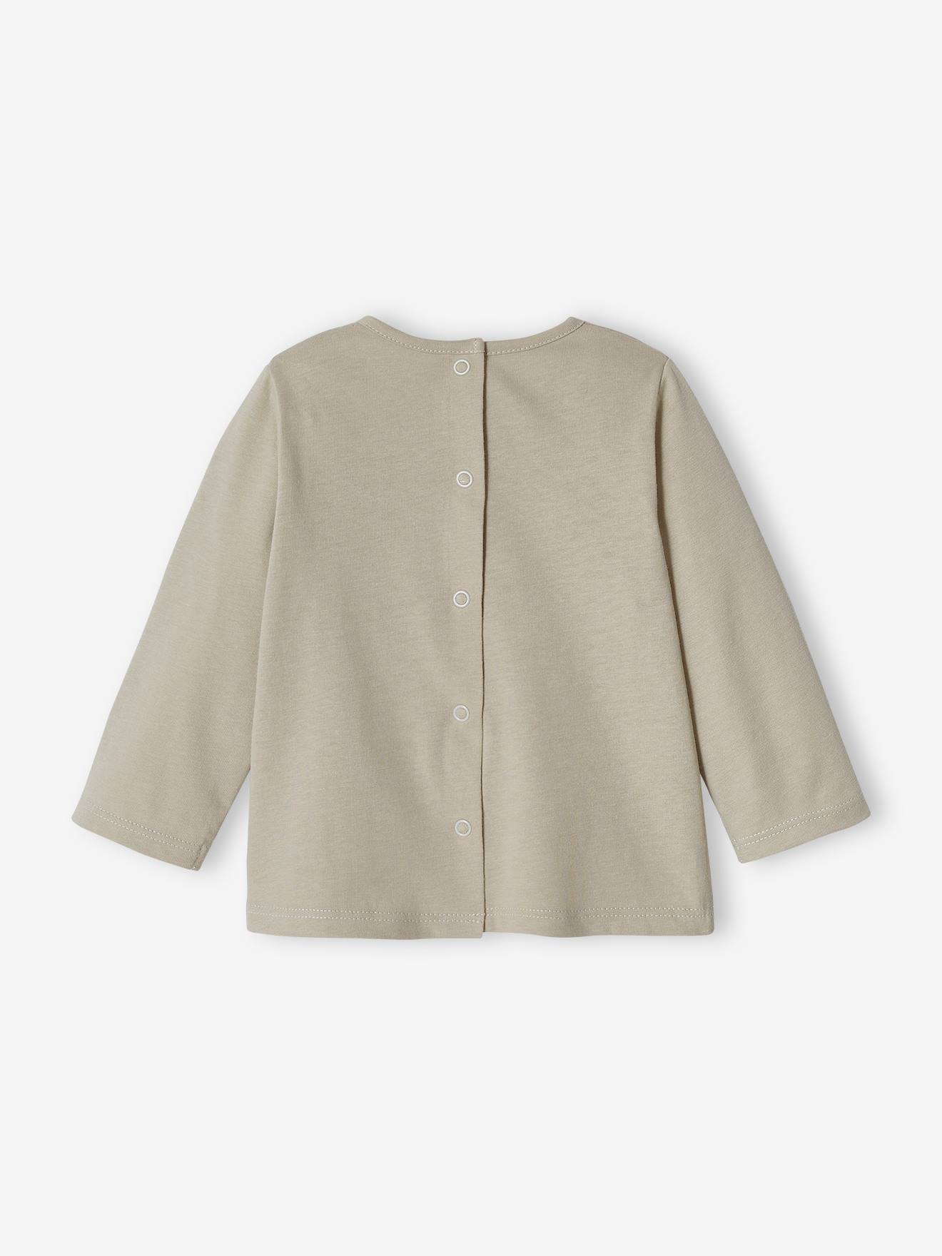 T-shirt bébé fille poche coeur et fraises BASICS beige clair