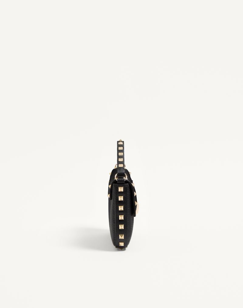 Rockstud-pung i granatfarvet kalveskind