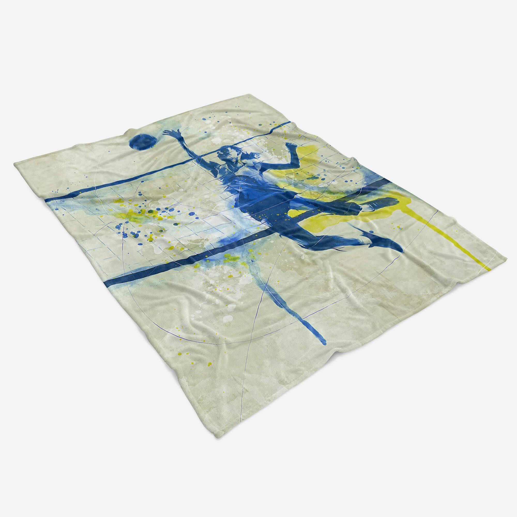 Sinus Art Handtücher SplashArt Sport Handtuch Strandhandtuch Saunatuch Kuscheldecke Kunstvoll Volleyball Sport, Baumwolle-Polyester-Mix (1-St), Handtuch