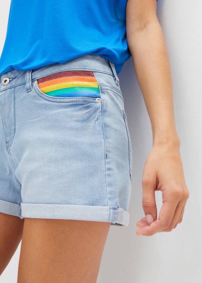 Pride Jeans-Shorts mit Flaggen-Detail