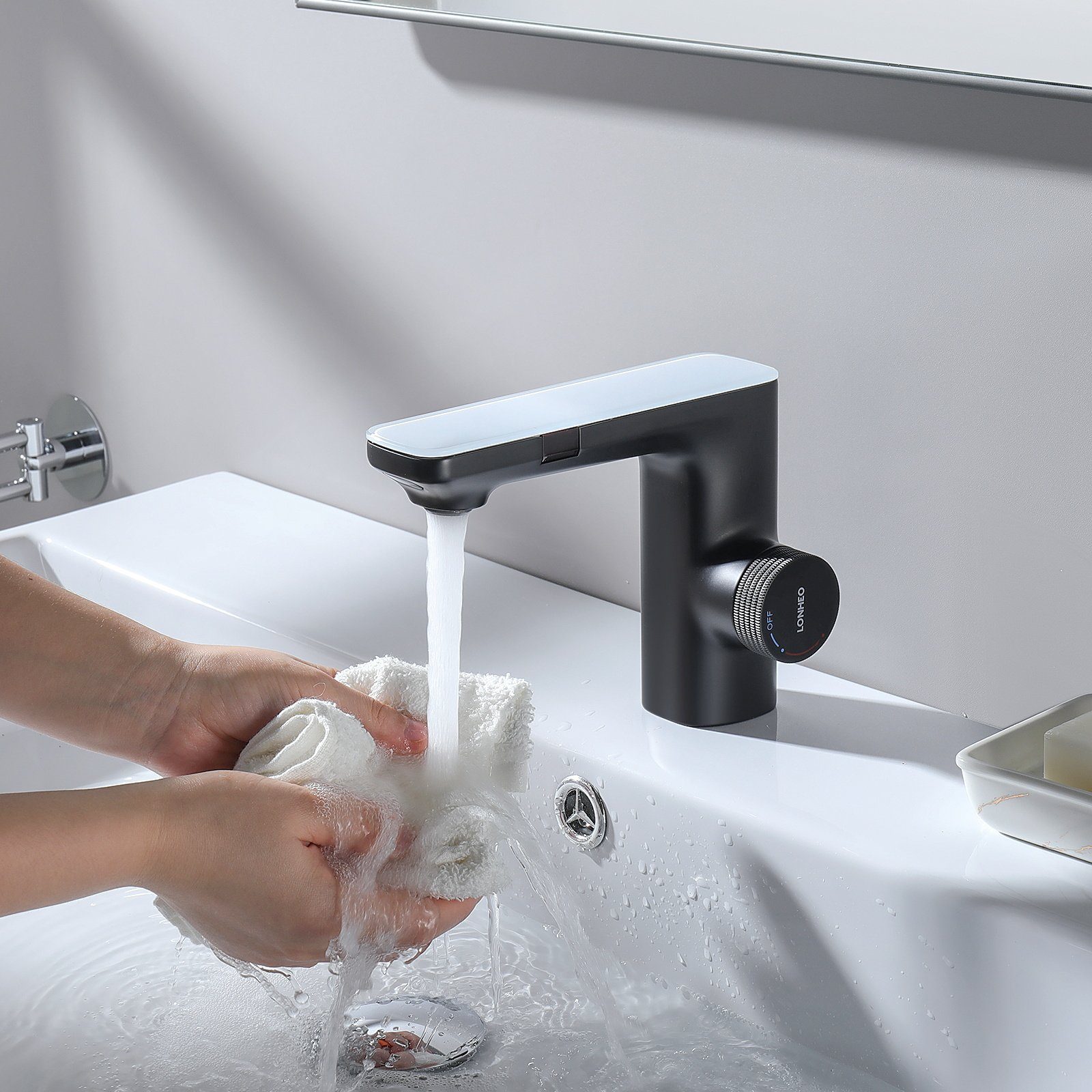 Lonheo Waschtischarmatur Automatik Infrarot IR Sensor Waschbecken Wasserhahn Mischbatterie
