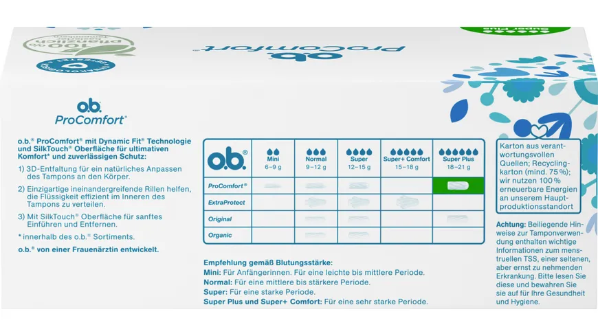 O.B. Tampons ProComfort Super Plus 32er