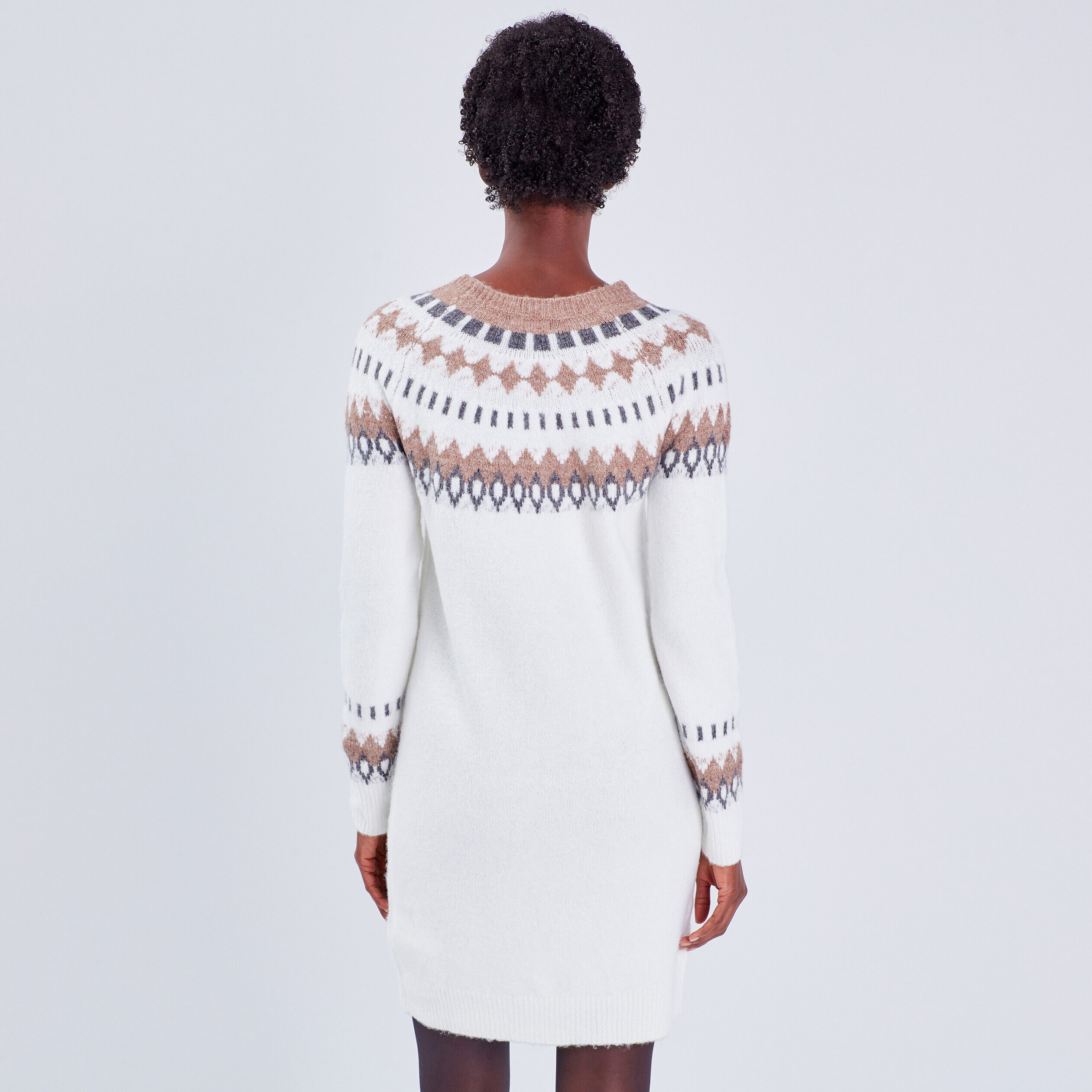 Robe pull droite ecru femme | Cache Cache