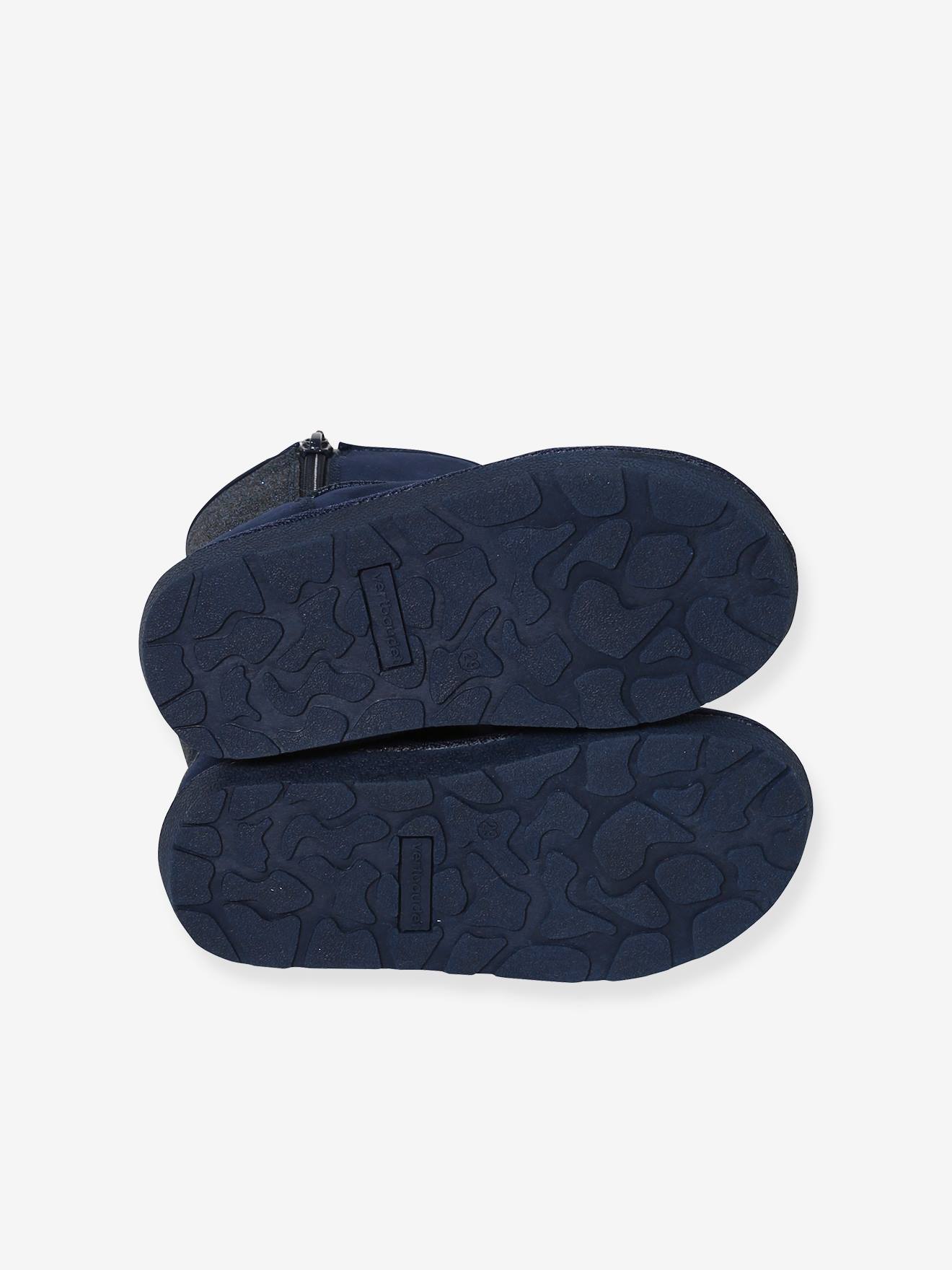 Mi-bottes fourrées fille bleu marine
