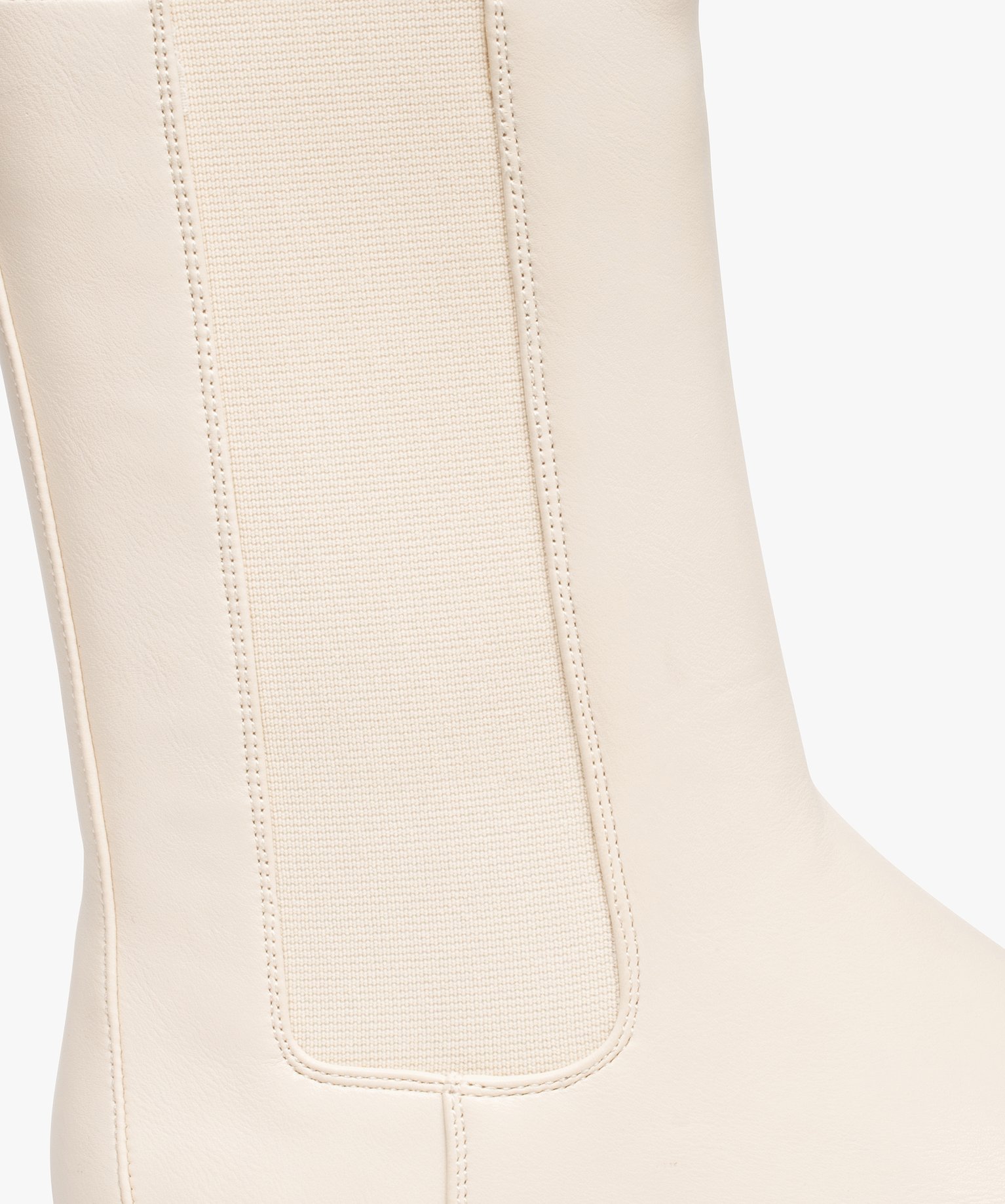 Boots femme Chelsea unies à semelle épaisse et crantée beige | GEMO