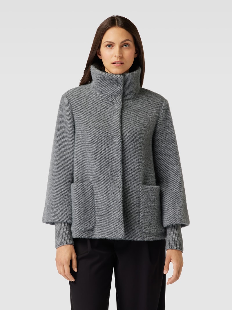 Jacke mit Stehkragen in hellgrau