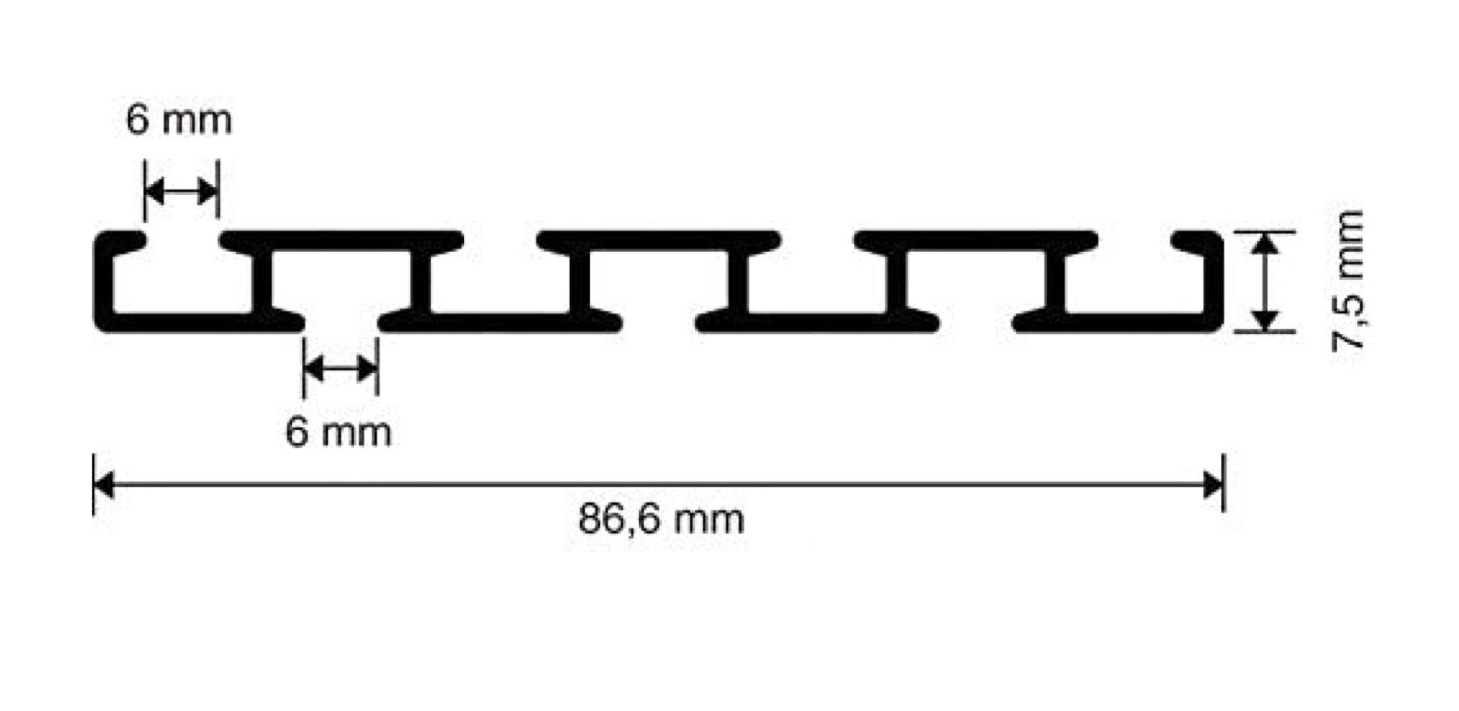 Gardinenschiene Wendeschiene, 3-/4-läufig, weiß, Garduna, gebohrt