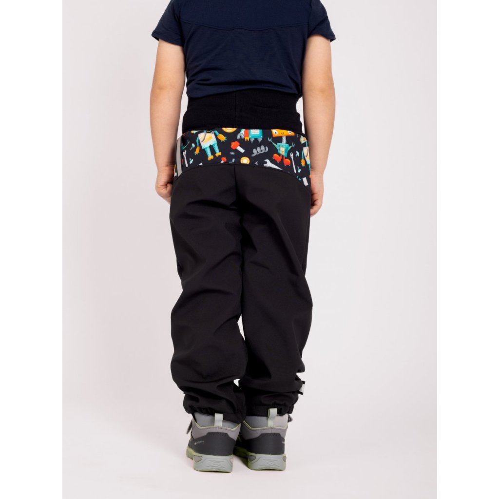 Unuo Kinder-Softshellhose mit Fleece Basic Roboter Schwarz