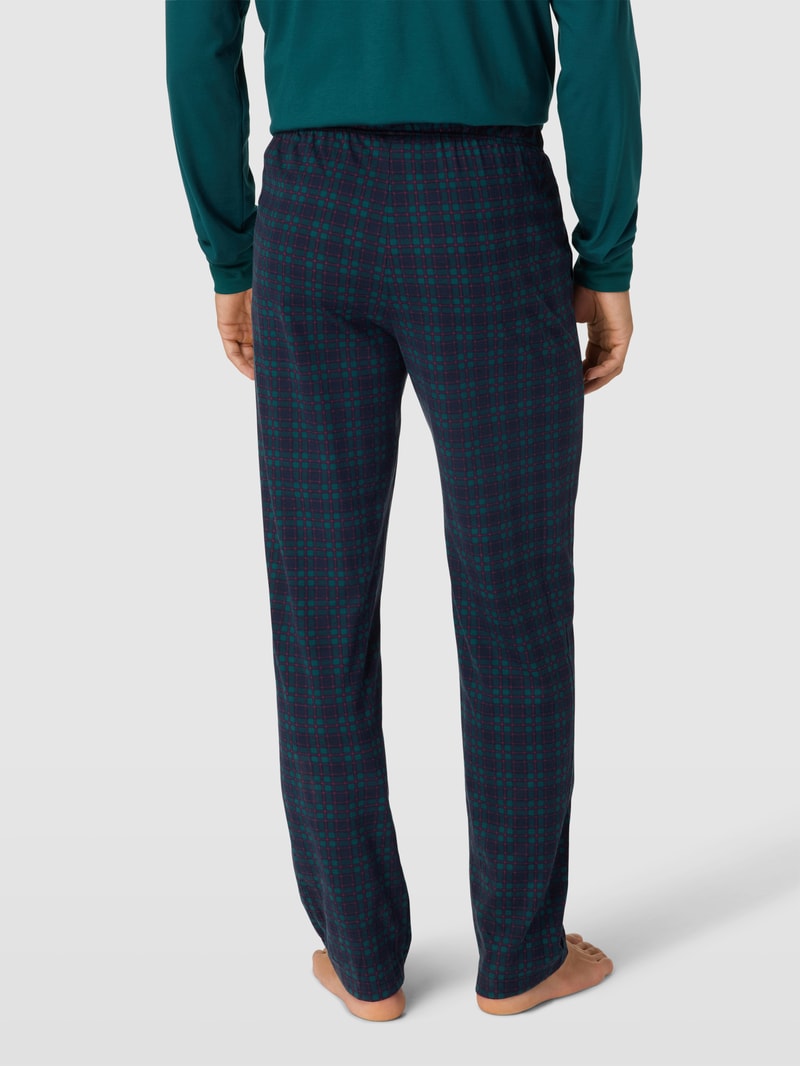 Pyjama-Hose mit Allover-Muster Modell 'Remix Sleep Leisure Pants' in dunkelblau