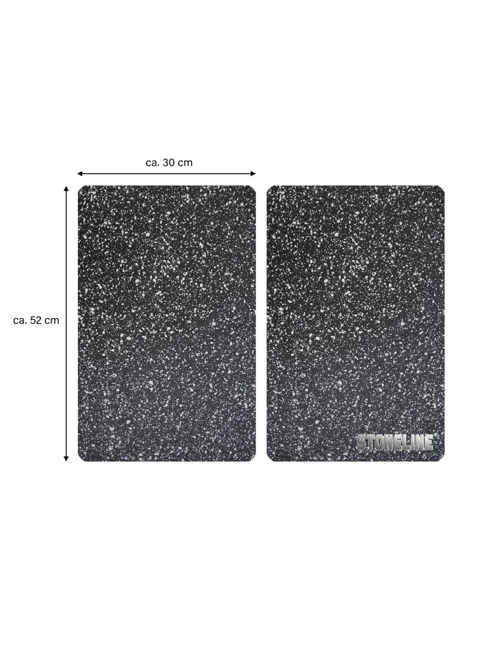 Stoneline Herdabdeckplatten Set 2-teilig in Schwarz günstig kaufen onesize