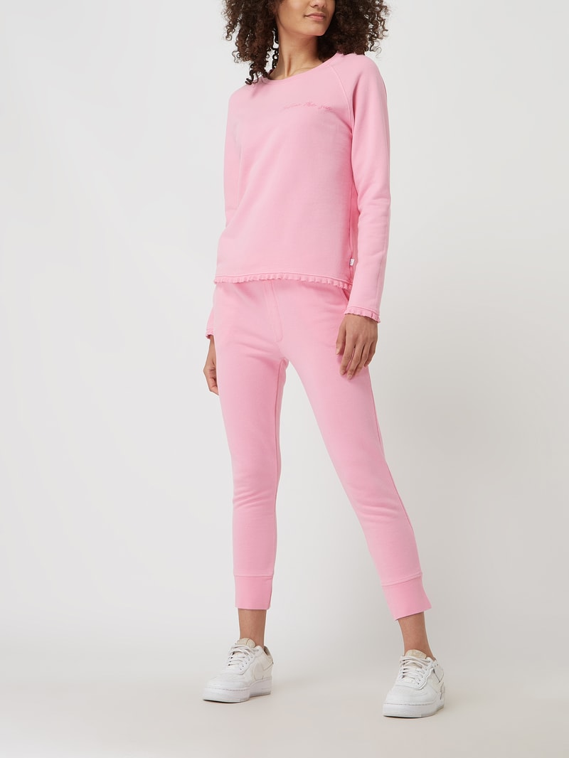 Sweathose aus Baumwollmischung in neon pink