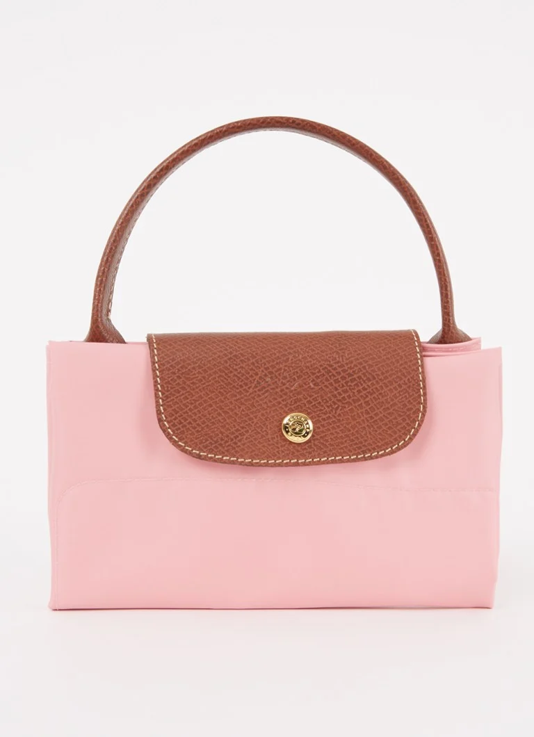 Geantă Longchamp Le Pliage Original, mărimea M, cu detalii din piele.