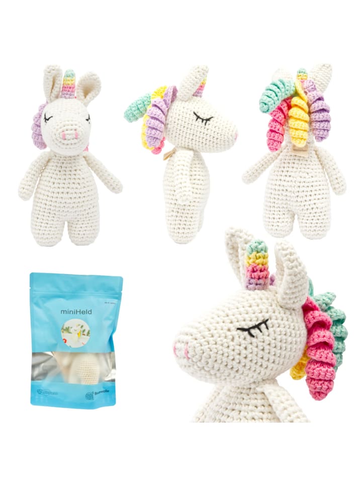 miniHeld Handgestrickter Einhorn gehäkelt aus Baumwolle Spielzeug 16 cm 0 Monate günstig kaufen onesize