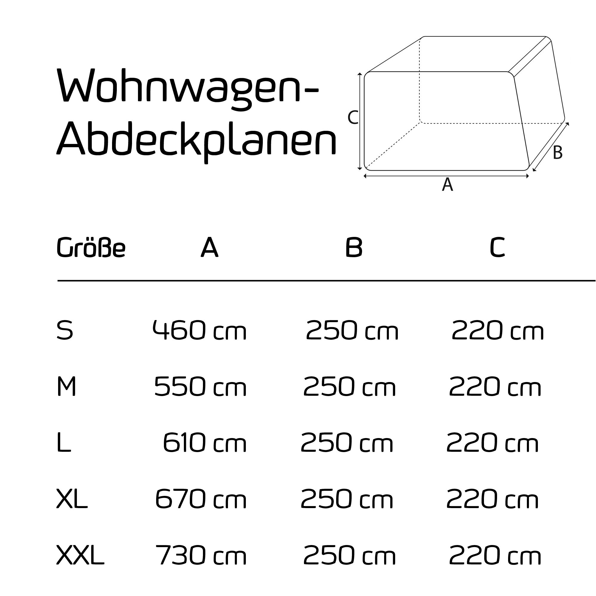 Green Yard Wohnwagenschutzhülle Wohnwagenschutzhülle Wohnwagen Abdeckplane Caravan Cover M 550x250x220 (1 Stück, Inkl. Tragetasche), UV-beständig, schimmelresistent und reißfest