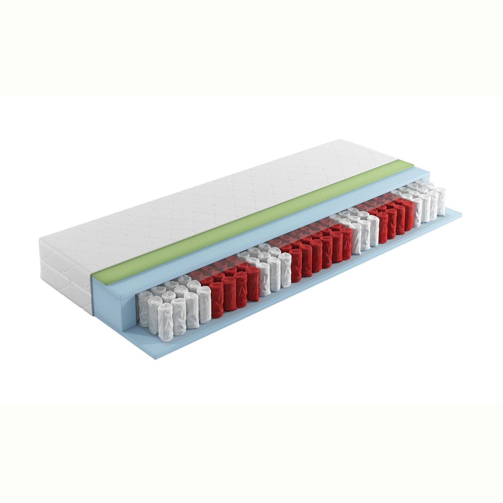 Taschenfederkernmatratze 7 Zonen Visco Taschenfederkernmatratze Matratze Matratzen H3 MAXIMA, interbed, (Spar-Set, Für Seiten/Rücken und Bauchschläfer)