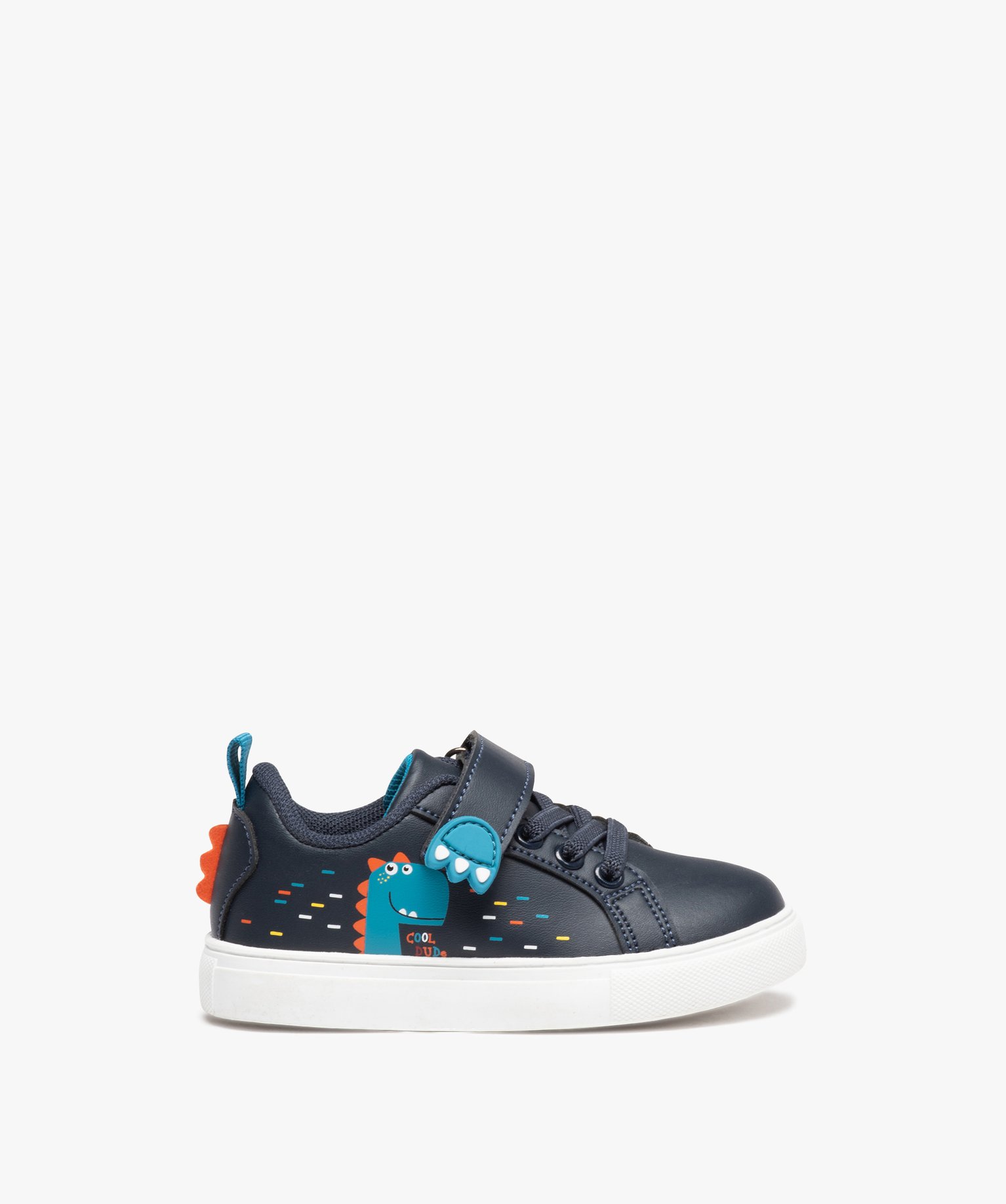 Tennis Garçon avec motif dinosaure et fermeture scratch marine | GEMO