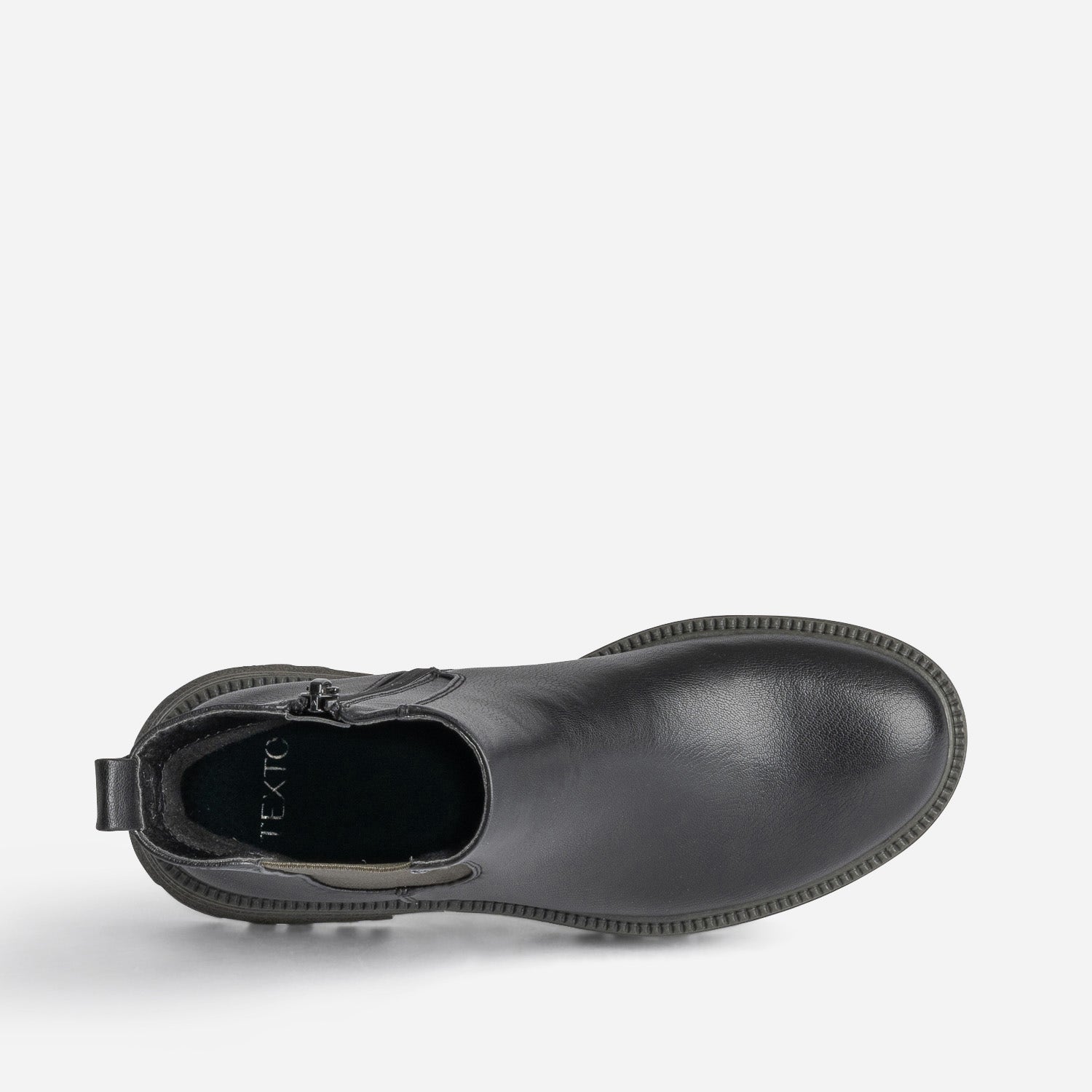 Chelsea boots TEXTO noir et kaki