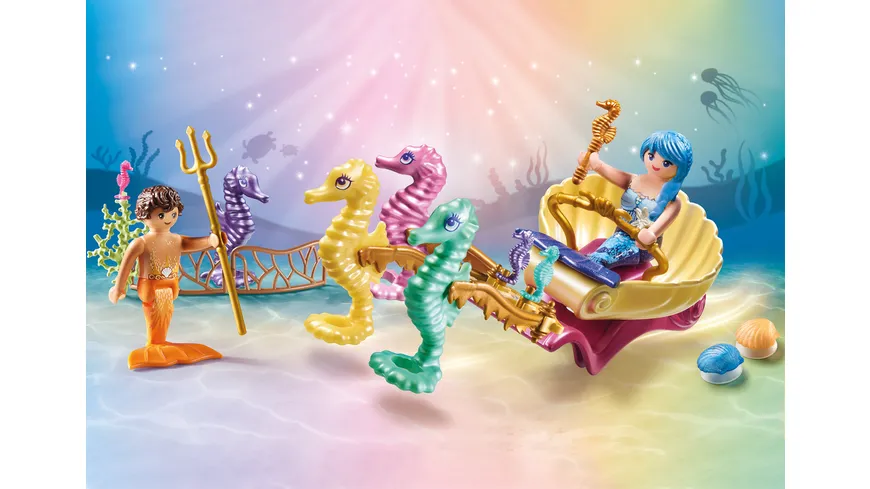 PLAYMOBIL 71500 - Princess Magic - Meeresbewohner mit Seepferdchenkutsche