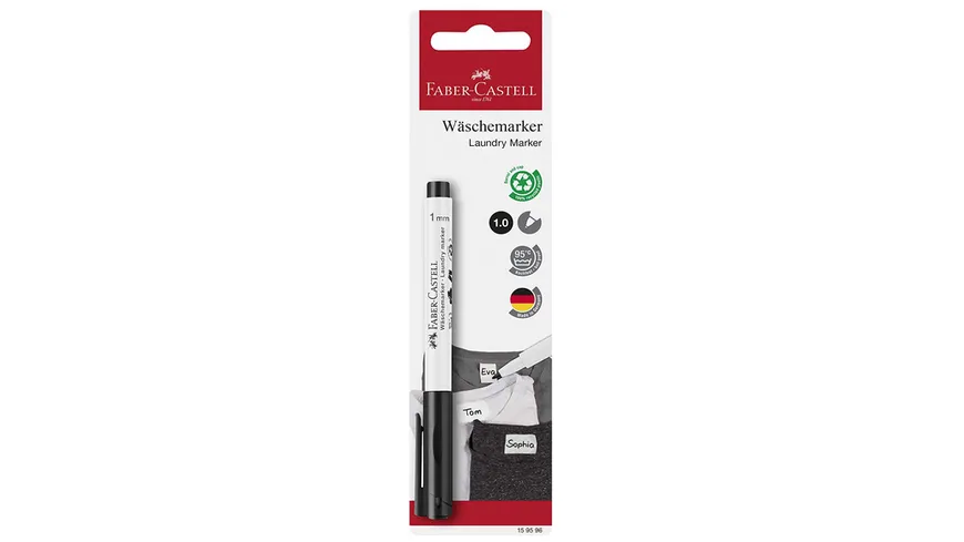 FABER-CASTELL Wäschemarker mit Rundspitze schwarz schwarz