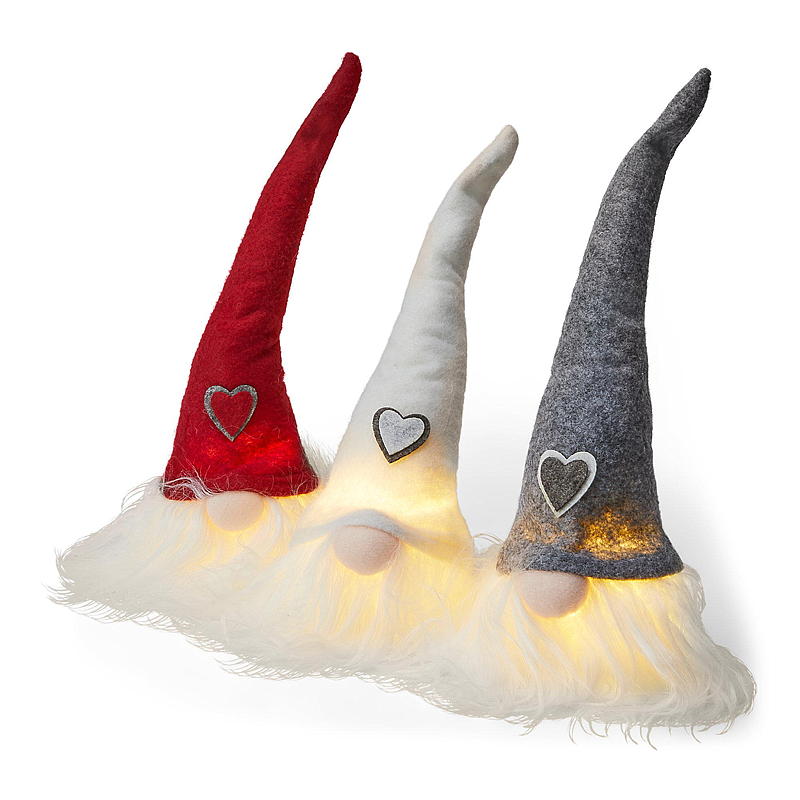 Home Nisse 28 cm m/LED-lys