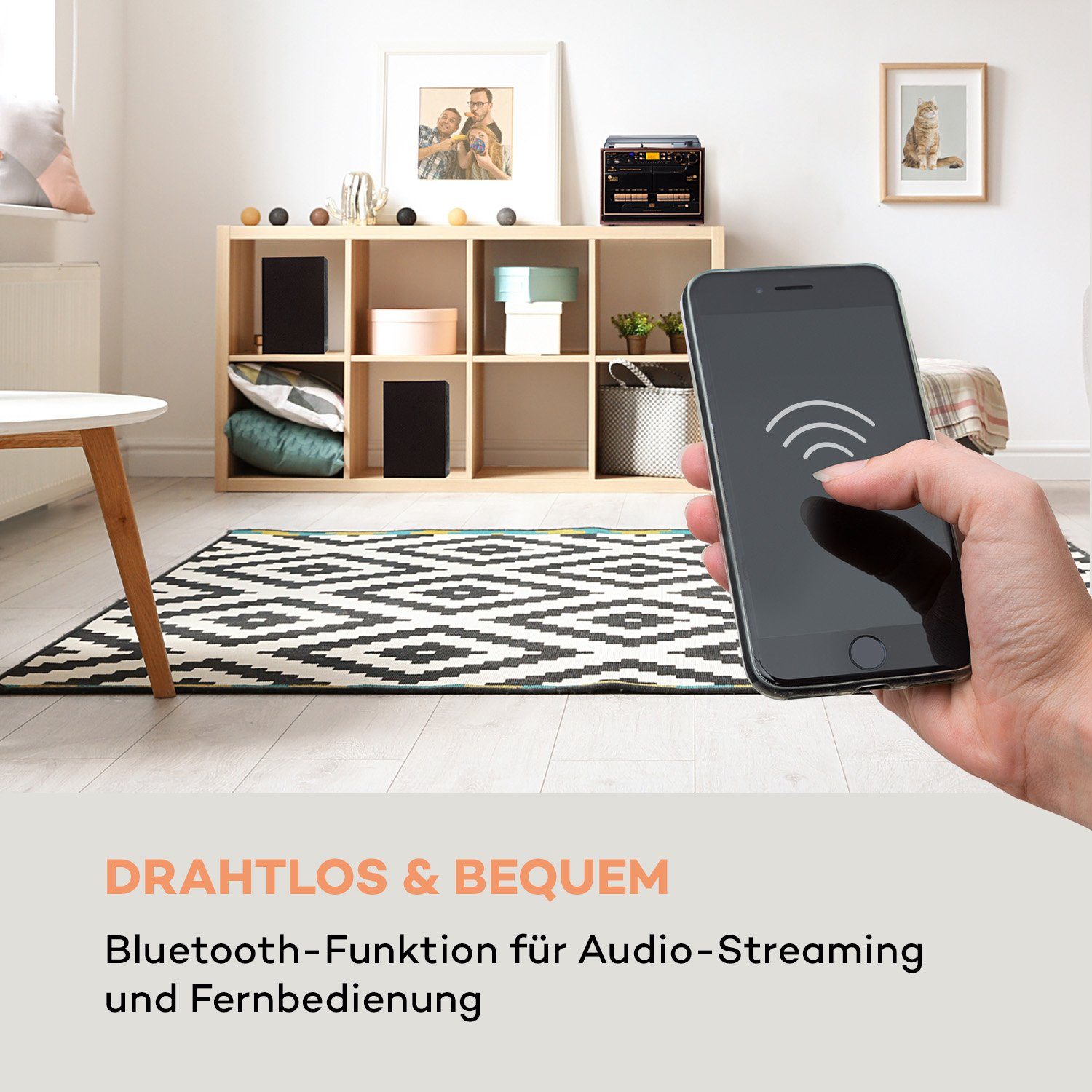Auna 388-BT Wood Stereoanlage (UKW/MW-Radio, 10 W)
